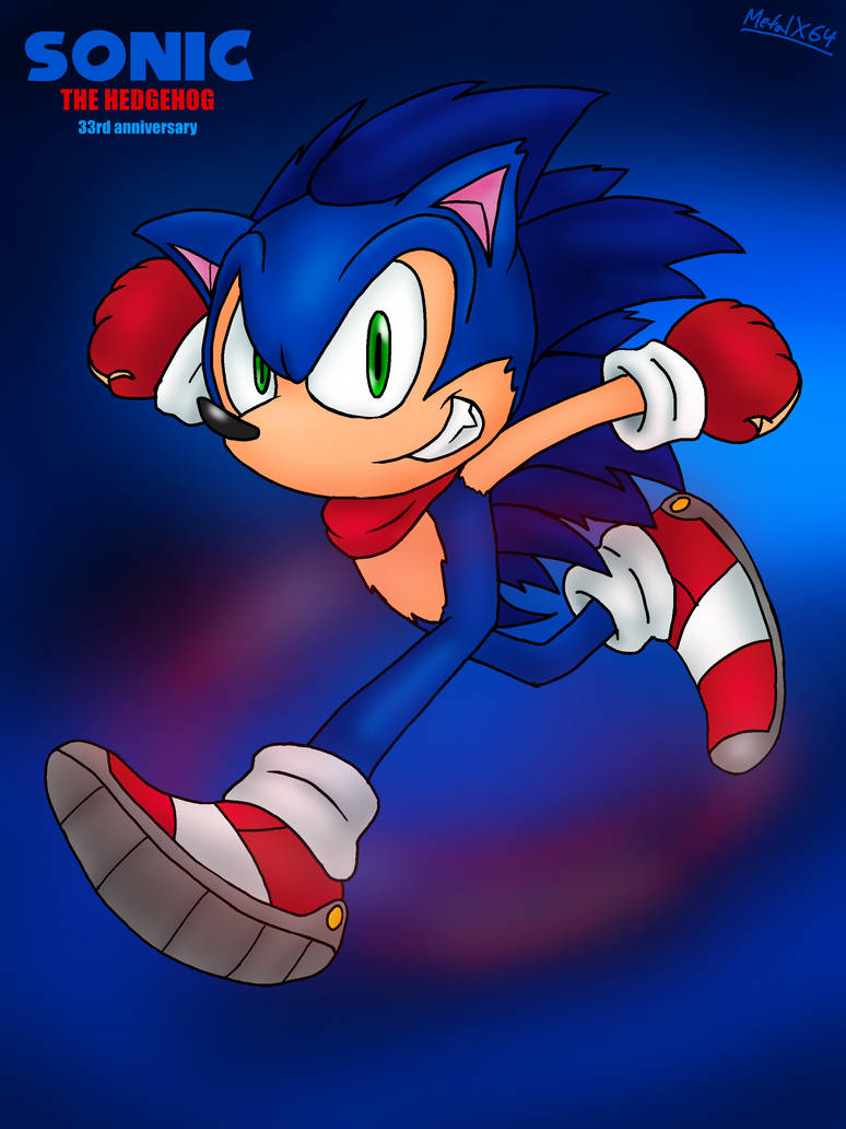 Sonic The Hedgehog 33rd anniversary redesign by MetalXArts64 on DeviantArt