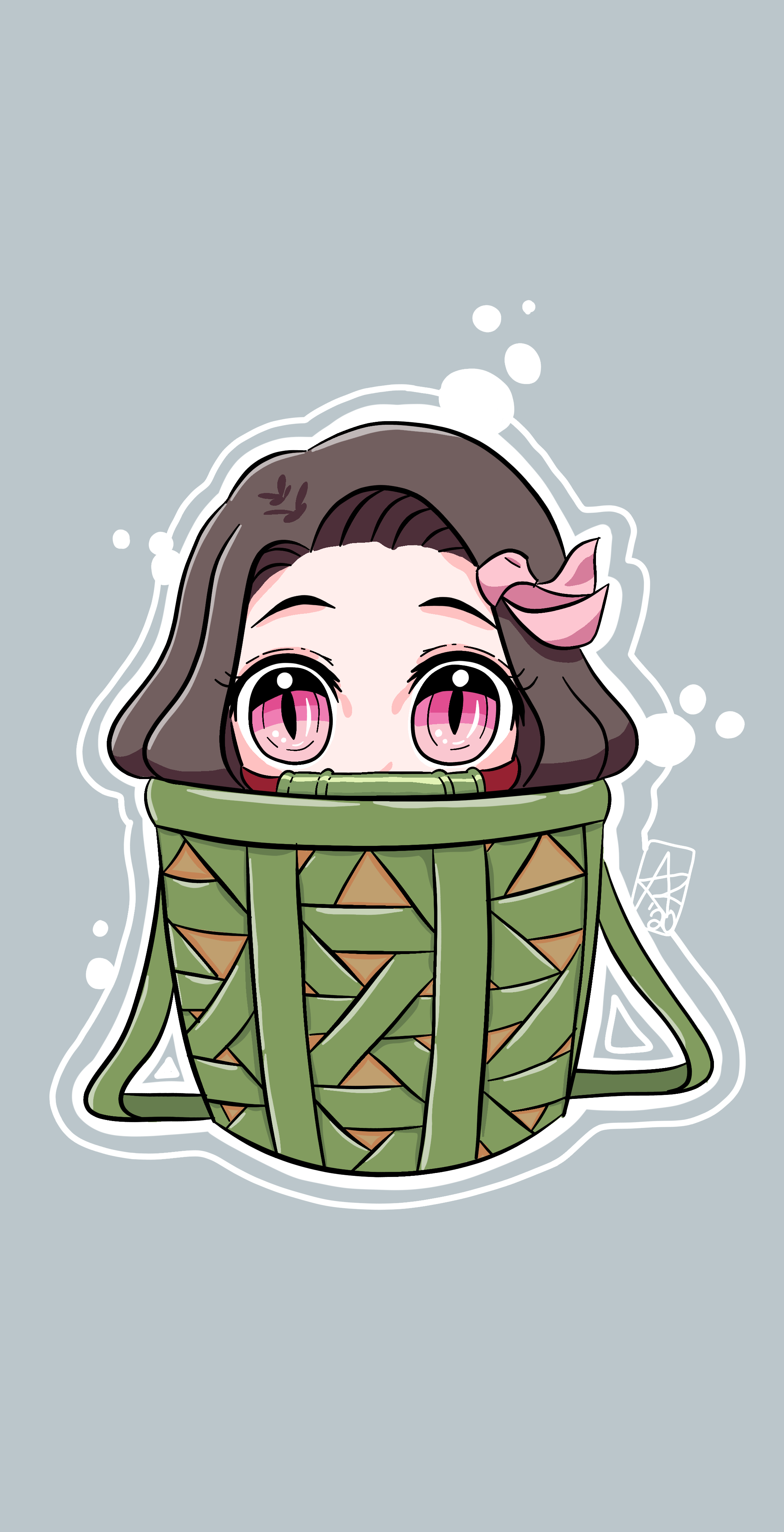 Chibi Nezuko Png Chibi Nezuko Mobile Wallpaper By Rohwynn On Deviantart