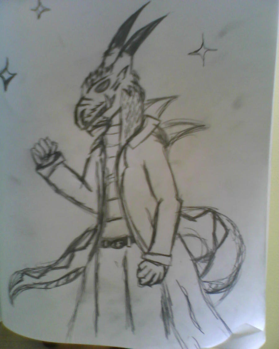 Humanoid dragon doodle