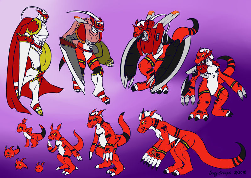 Guilmon In Progress Evolution Line By Sarythewolf On Deviantart