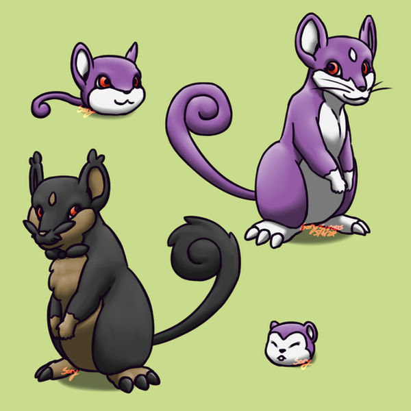 Digimon Rata Rosa Rattata Digimon V2 by SaryTheWolf on DeviantArt