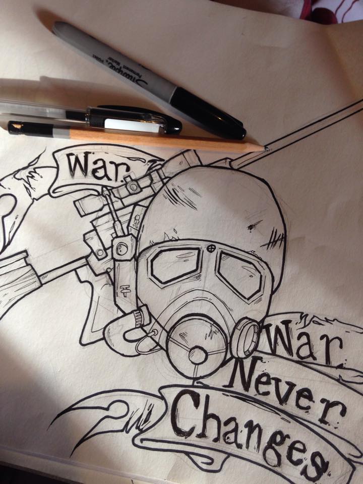 Fallout Ranger tattoo design outline