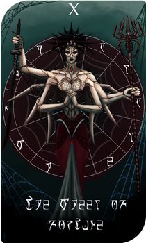 Daedra Tarot Cards - Mephala, The Wheel of Fortune