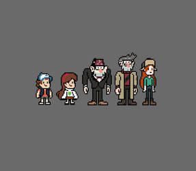 GF - Pixelart - The Pine Family...and Wendy xd