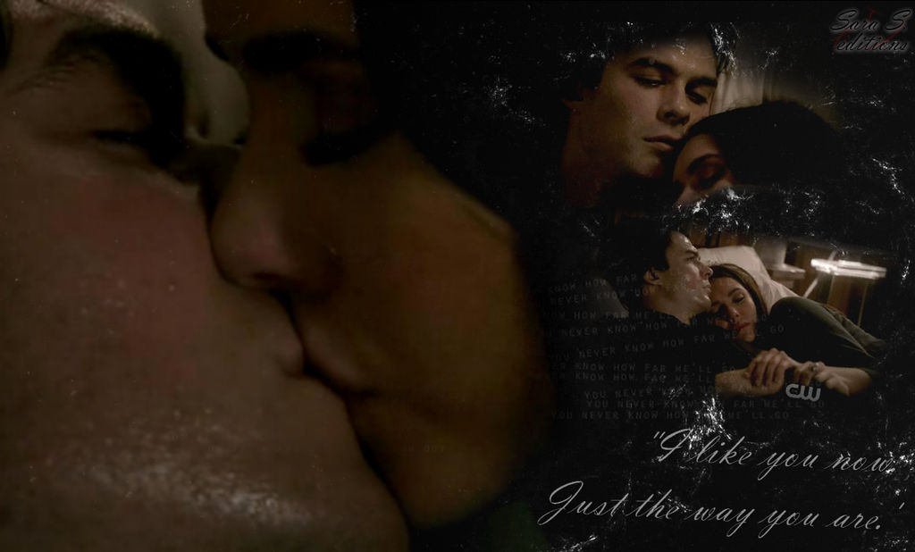 delena's first kiss by Pabu-Lover on DeviantArt