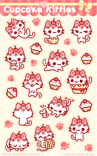 Cupcake Kitties Sticker Sheet