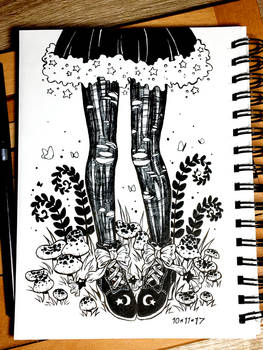 Inktober 2017 Day 11 - Run (in stockings)