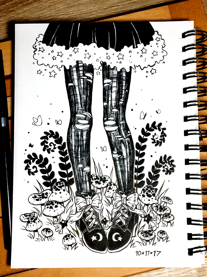 Inktober 2017 Day 11 - Run (in stockings) by celesse