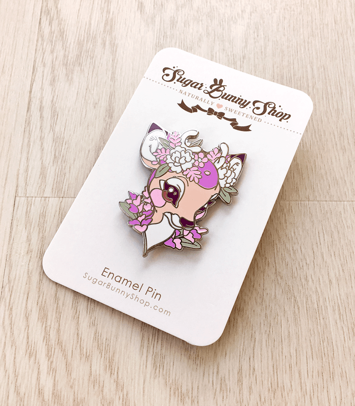 Lavendeer Flower Crown Enamel Pin by celesse