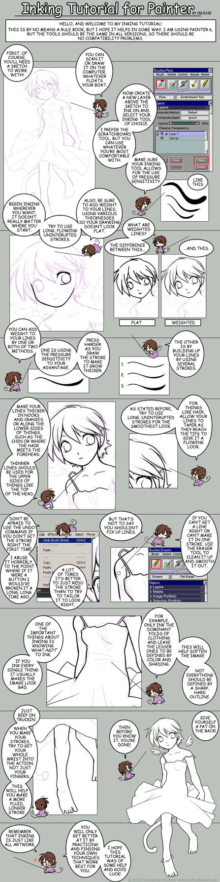 Inking Tutorial for Painter by celesse