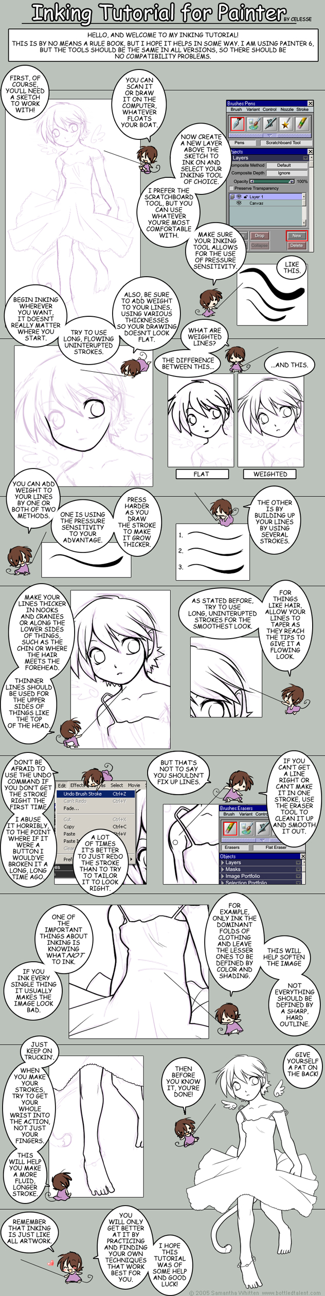 Inking Tutorial for Painter by celesse
