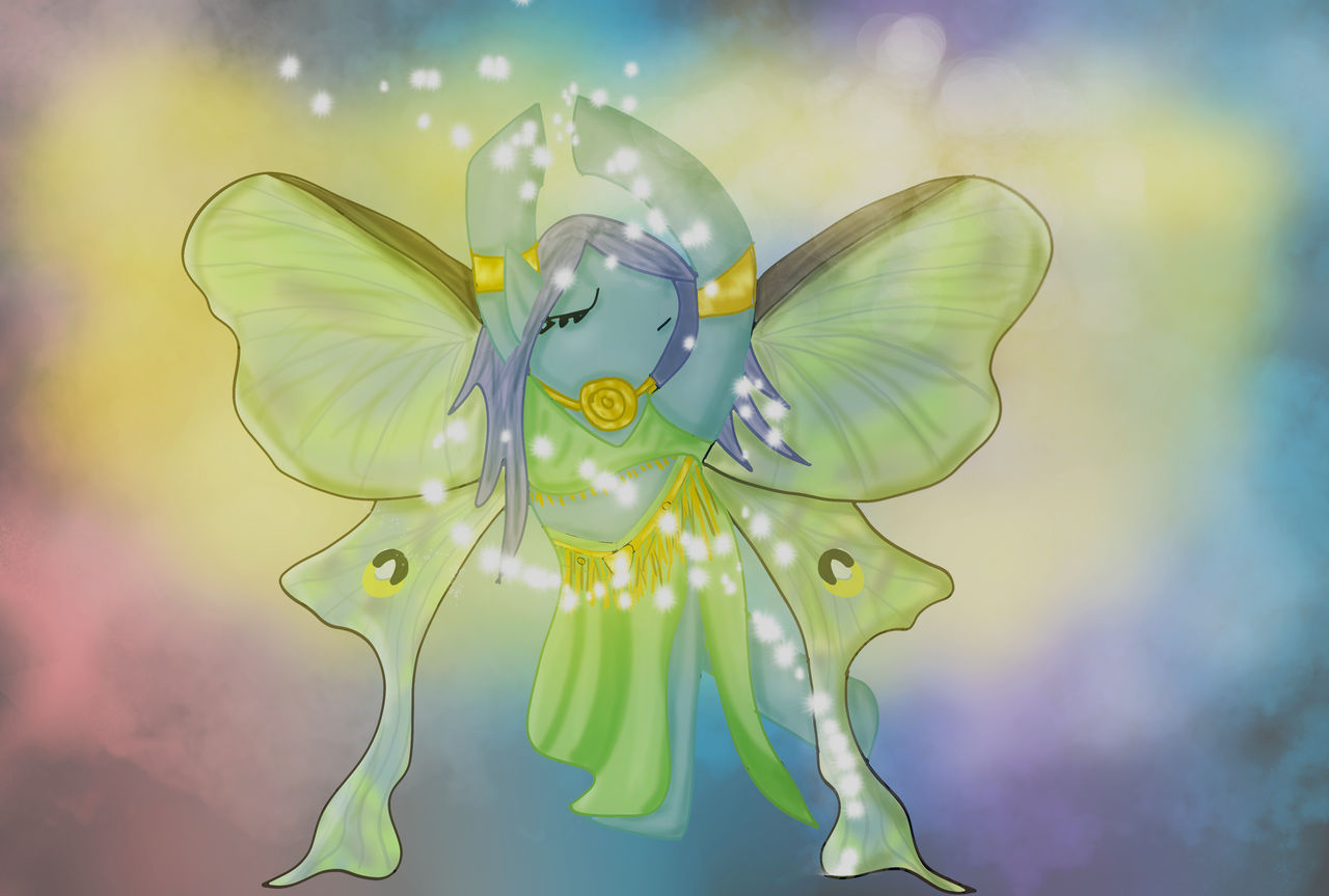 MLP OC: Luna Moth Belly Dancer by jesterseQuinox on DeviantArt