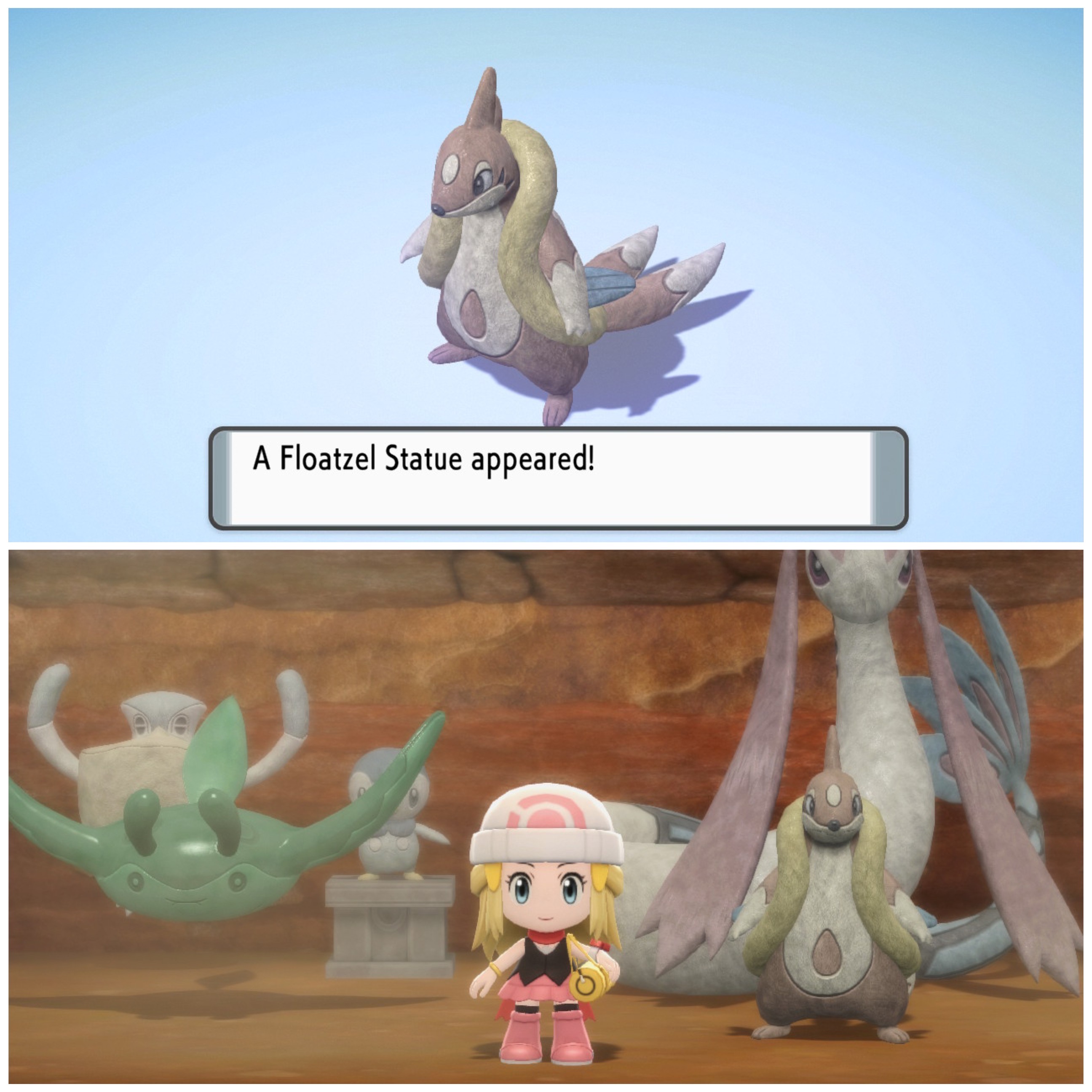 Floaty Pokemon Floatzel Statue in Brilliant Diamond by CandyCat64 on DeviantArt