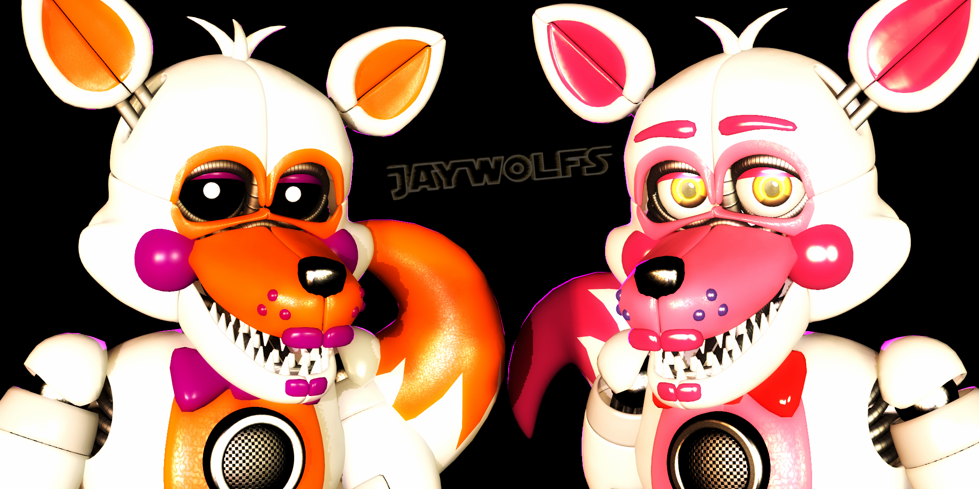 Funtime Foxy And Lolbit from BrickLink Studio