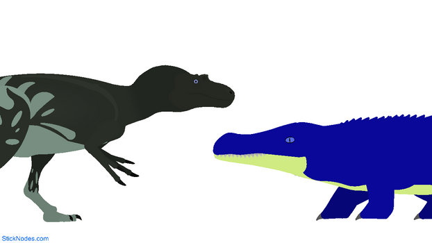 Dryptosaurus vs deinosuchus