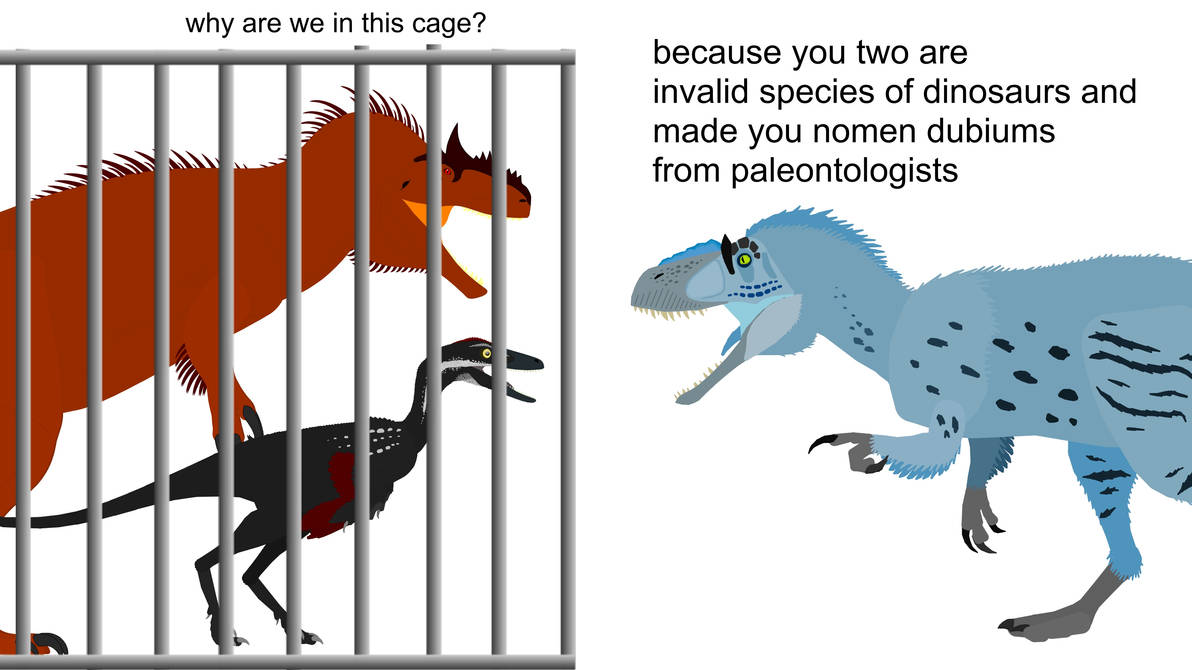 Saurophaganax And Troodon Stuck In A Cage by slang107 on DeviantArt