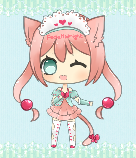 Adoptable - #13 - Pink kitty [CLOSED]