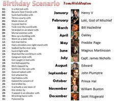 birthday scenario: tom hiddleston edition