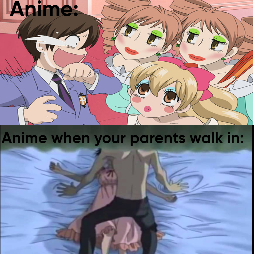Anime vs when your parents walk in by on DeviantArt