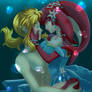 Link and Mipha Underwater