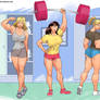 Three Cute, Muscular and Strong Girls