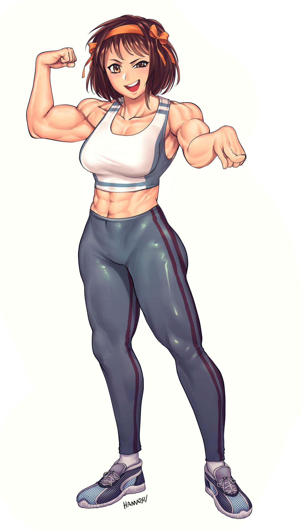 Cute Buff Girl by HamatsuART by FemaleBodybuildingxx on DeviantArt