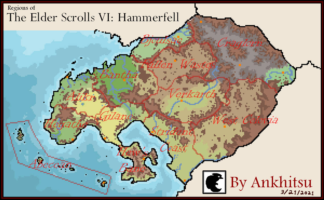 Tes Map TES VI - Hammerfell Map by Ankhitsu on DeviantArt