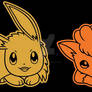 Eevee and Vulpix Stickers for Switch 1/2
