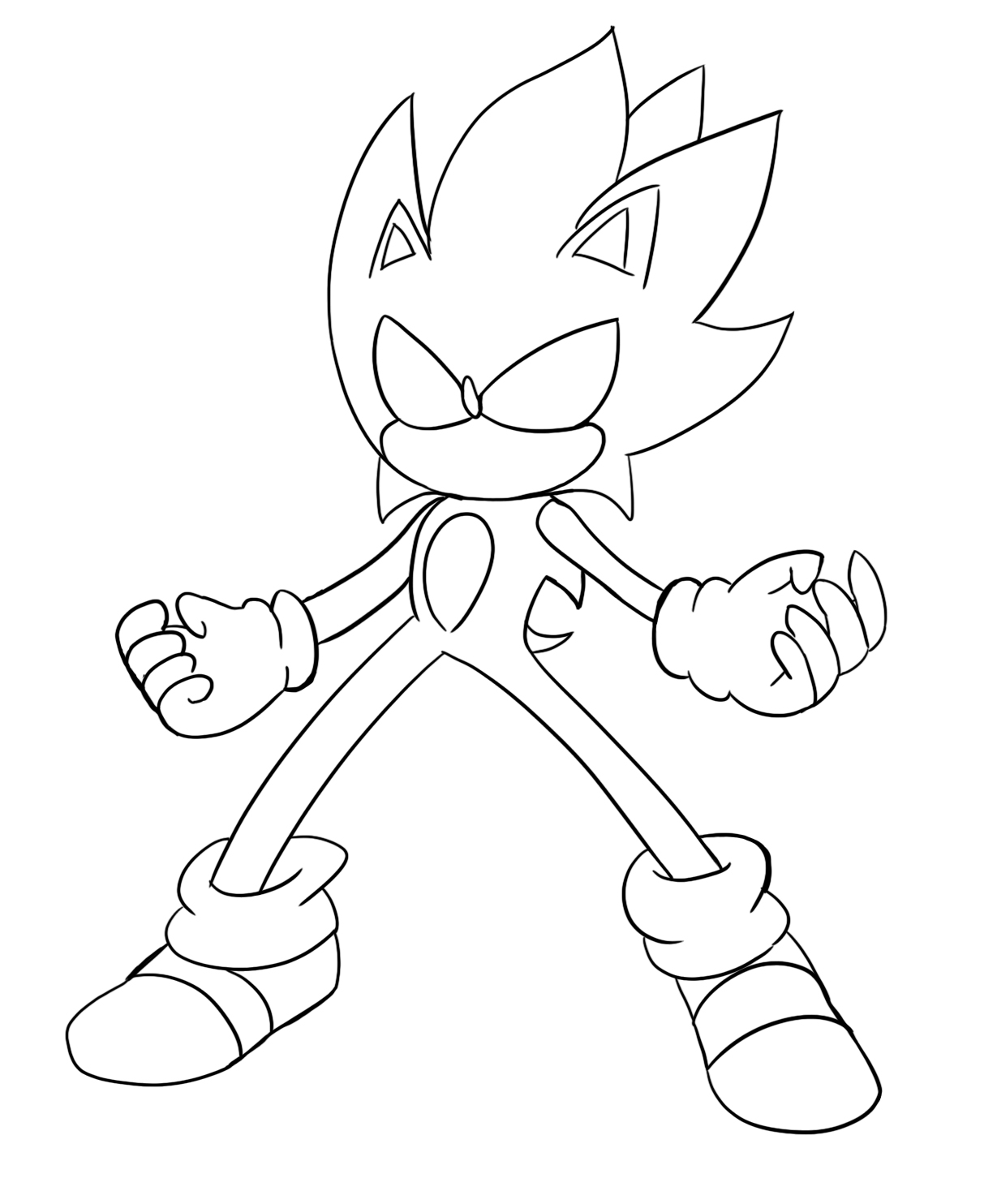 Dark Sonic ~Commission~ :Lineart: by Xero-J on DeviantArt