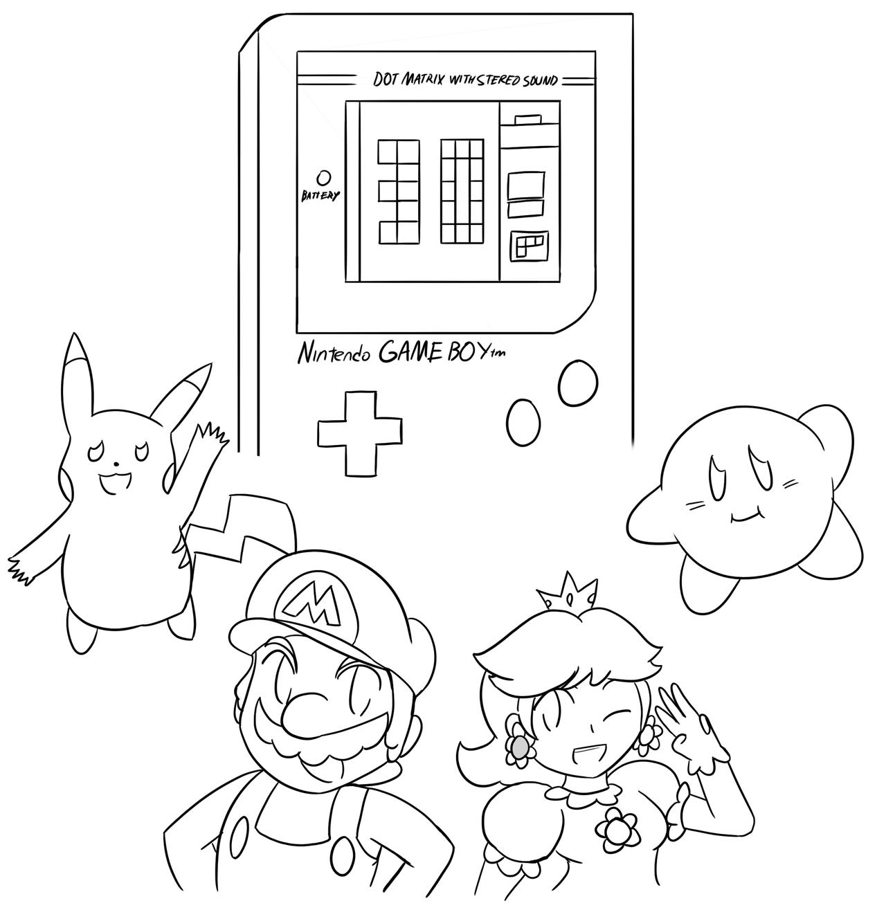 Gameboy Coloring Game Boy 30 :Lineart: by Xero-J on DeviantArt