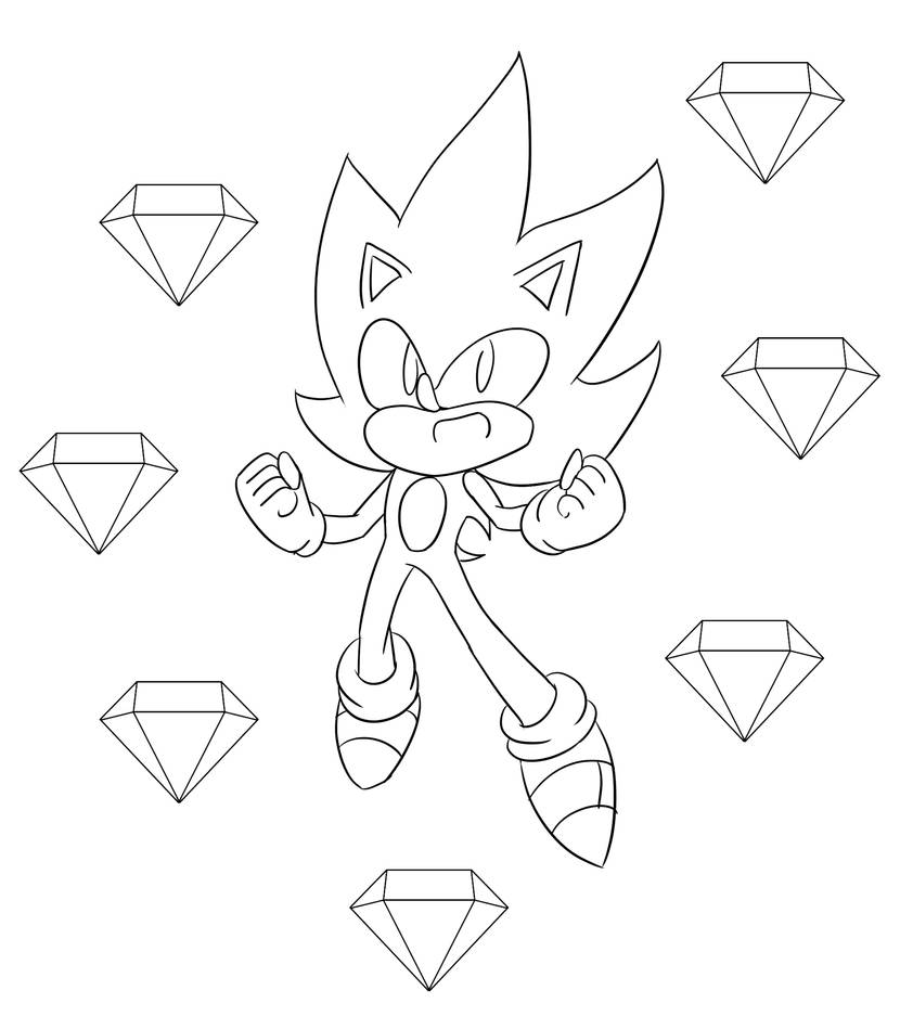 Super Sonic Style :Lineart: by Xero-J on DeviantArt