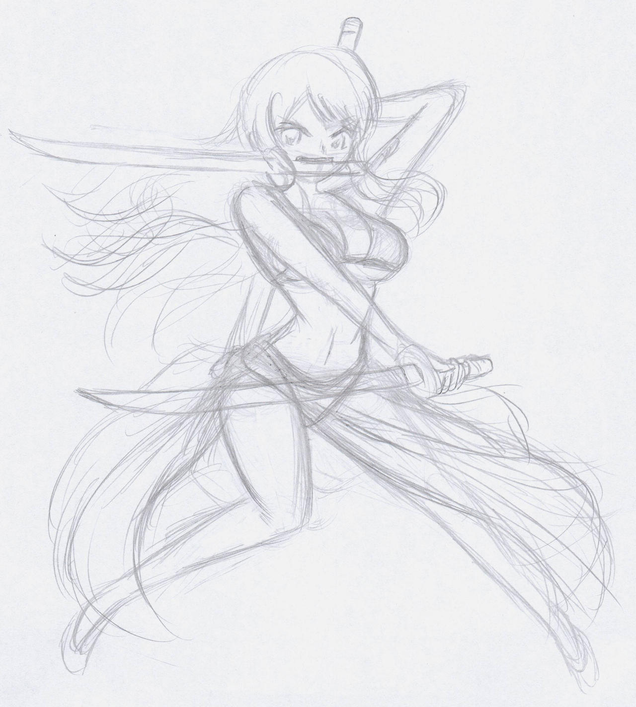 Nami ThreeSword Style Sketch by XeroJ on DeviantArt