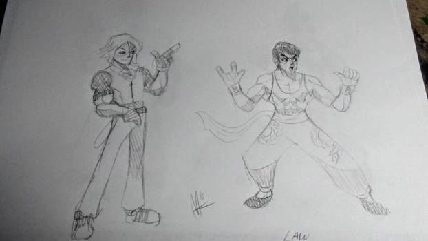 Tekken Sketch: Lee Chaolan and Marshall Law