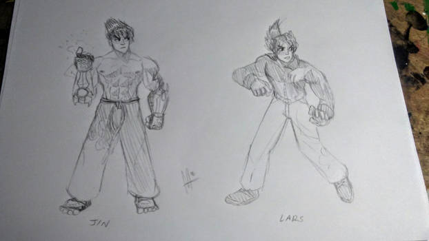 Tekken Sketch: Jin Kazama and Lars Alexandersson