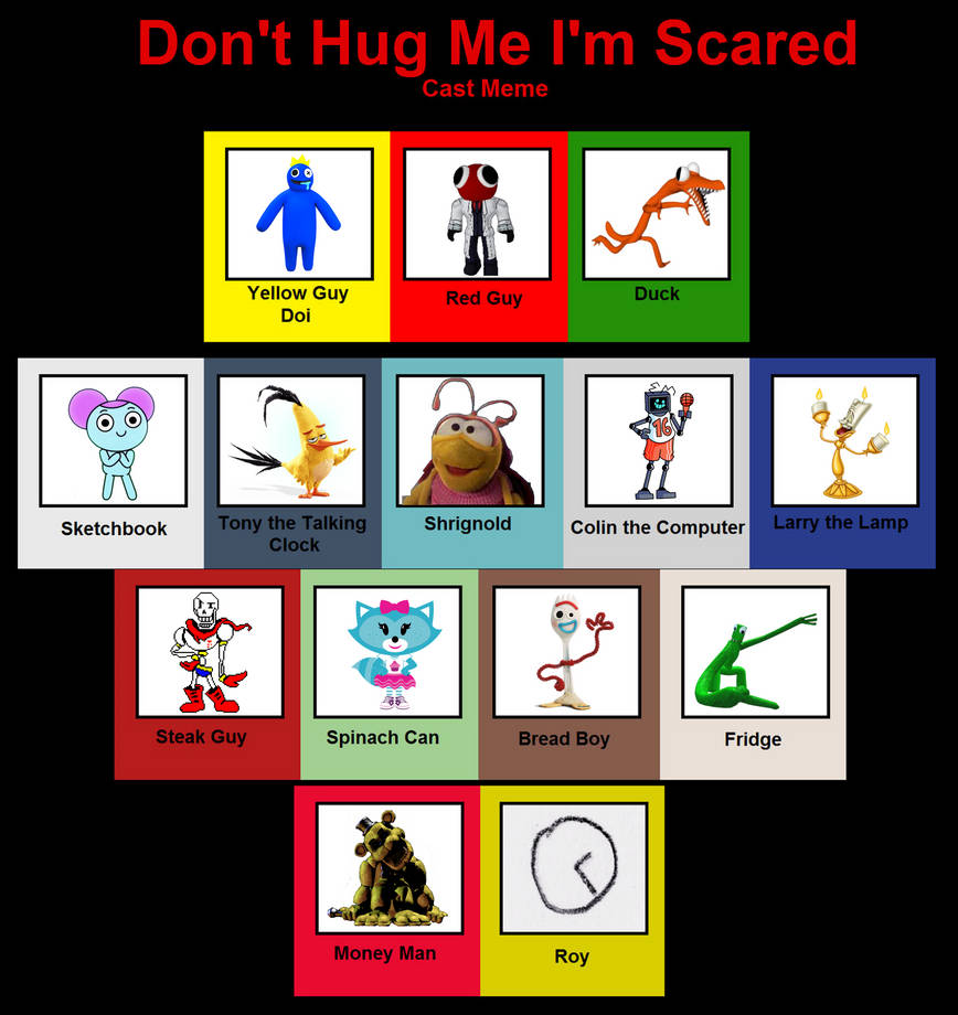 Hug Scared My Don't Hug Me I'm Scared Cast Meme by PeytonAuz1999 on DeviantArt