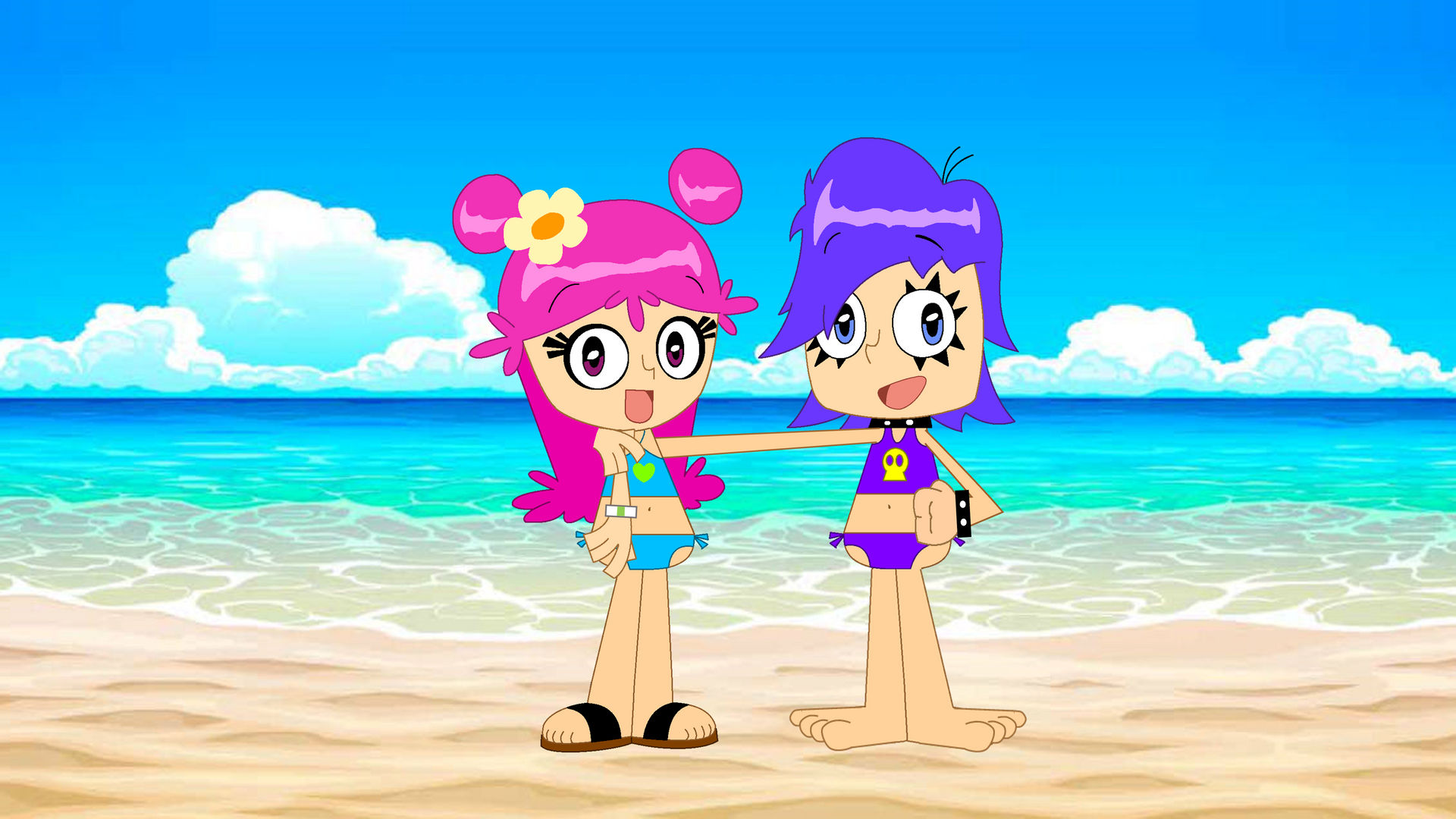Ami And Yumi At The Beach By Peytonauz1999 On Deviantart