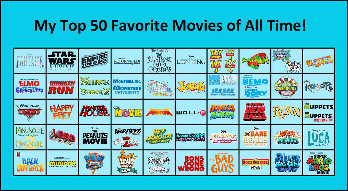 My Top 50 Favorite Movies of All Time! (V2) by PeytonAuz1999 on DeviantArt