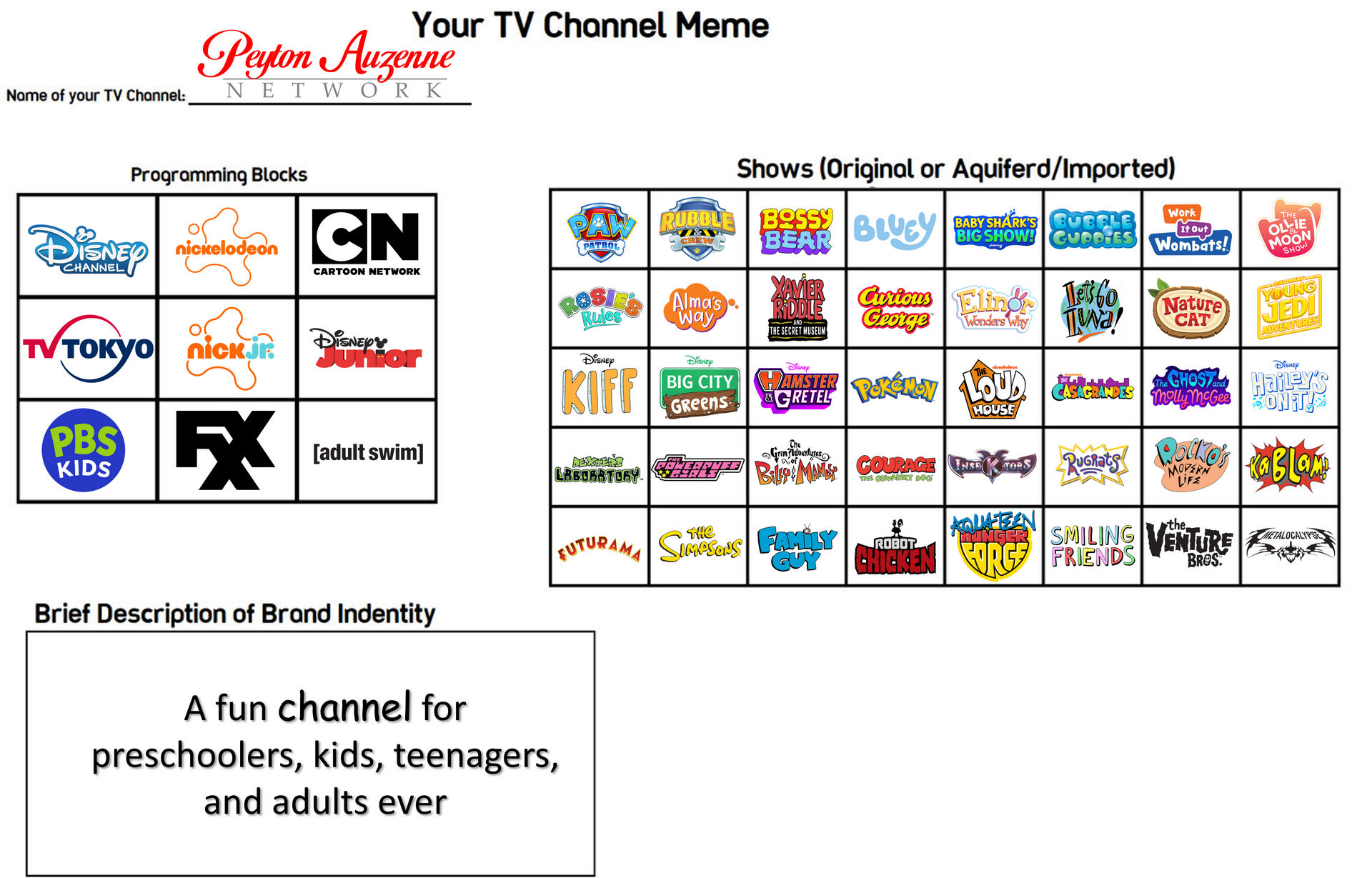 My Own TV Channel by PeytonAuz1999 on DeviantArt
