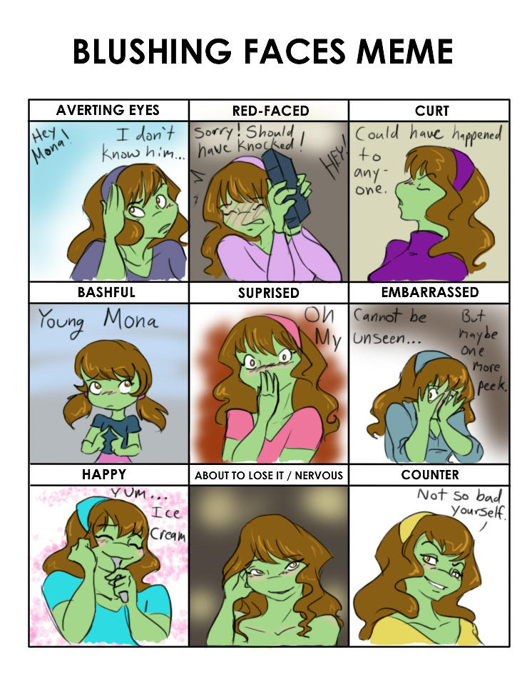 Deviantart Blushing Mona's Blushing Faces by Ty-Chou on DeviantArt
