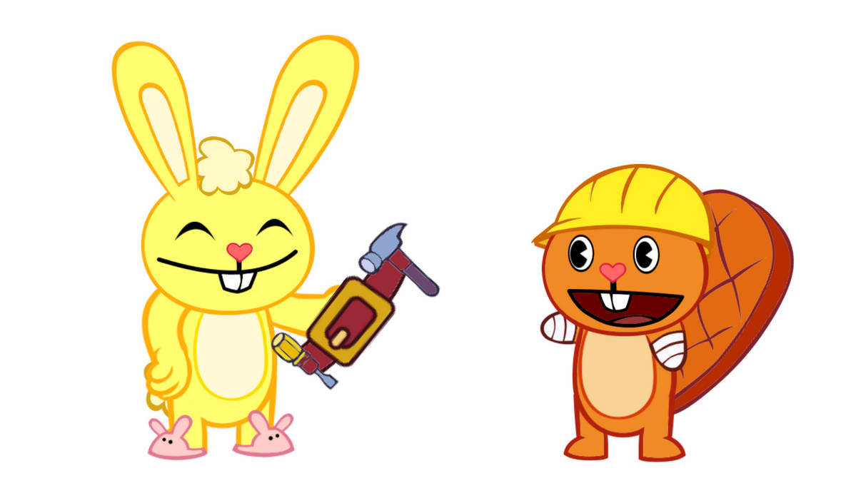 Cuddles helps Handy (HTF) by Ryry2003-Studios on DeviantArt