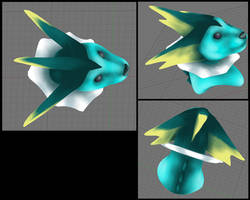 Vaporeon Anthro 3D Bust