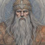 Perun, the Slavic god of thunder, colour pencil ar