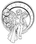 Stained Glass Fairy Lineart