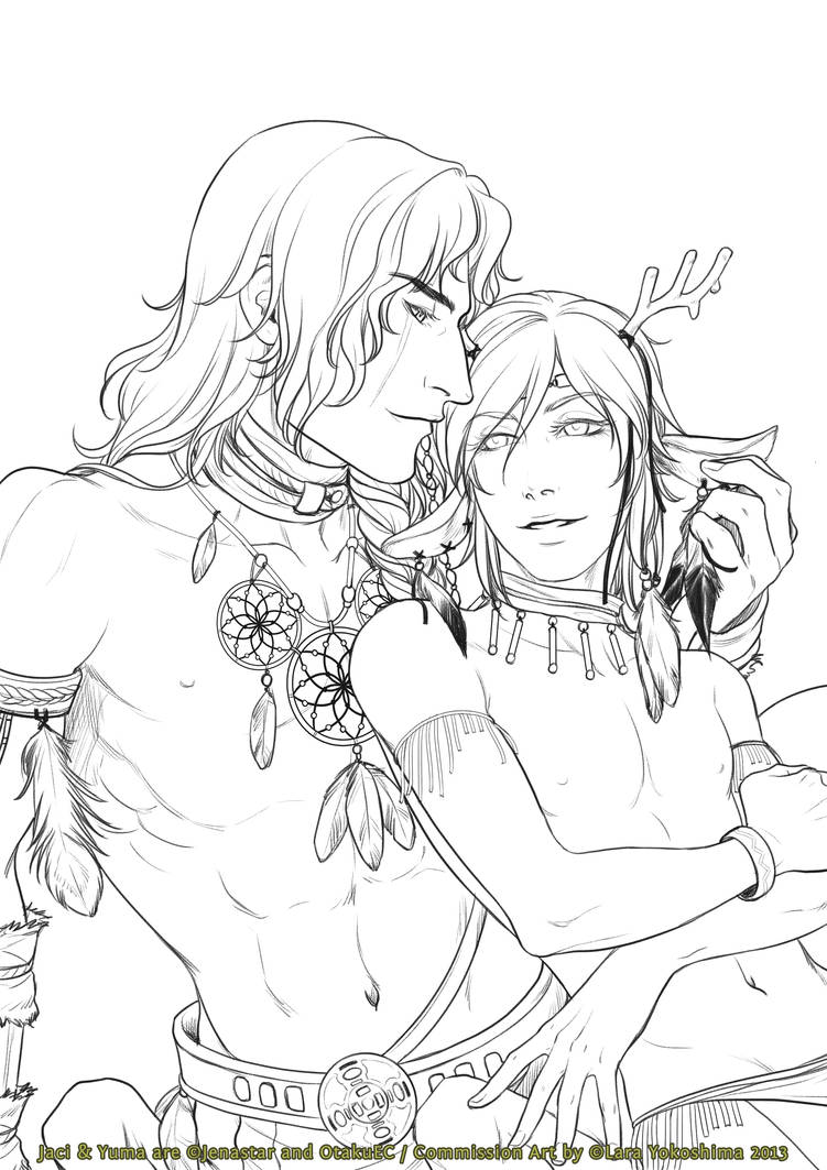 Jaci and Yuma by Lara Yokoshima (Lineart) by EmilyCammisa