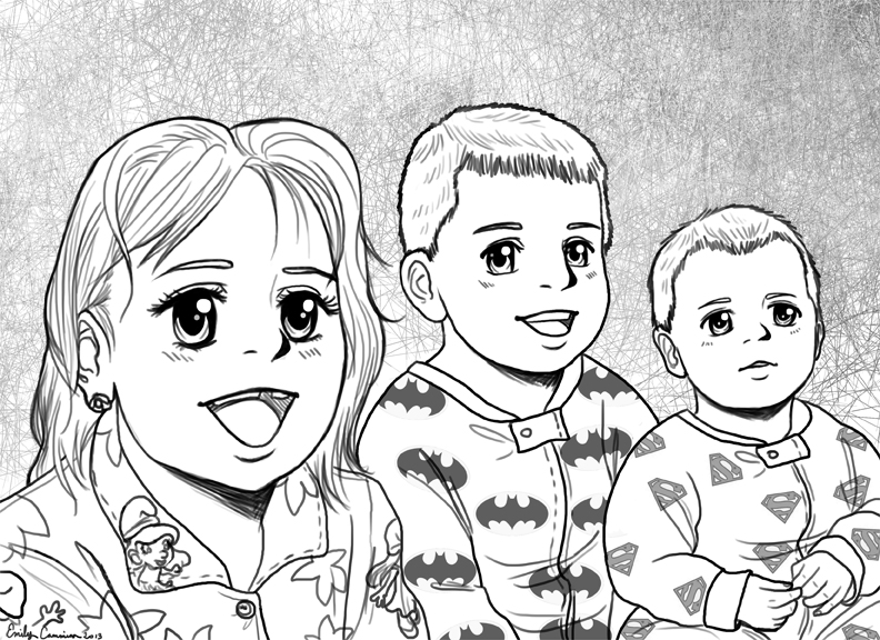 Ella, Jackson, and Tyler's Anime Portrait