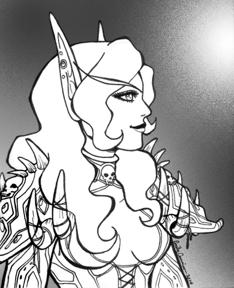 Amalthara Profile Lineart