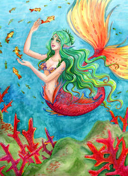 Fire Coral Mermaid