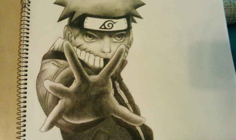 naruto. pencil sketch by kxartist on