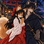 Moonlit Shrine: Fox Maiden & Wolf Swordsman