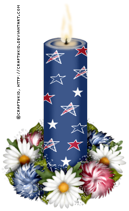 Blue Stars Candle with flowers